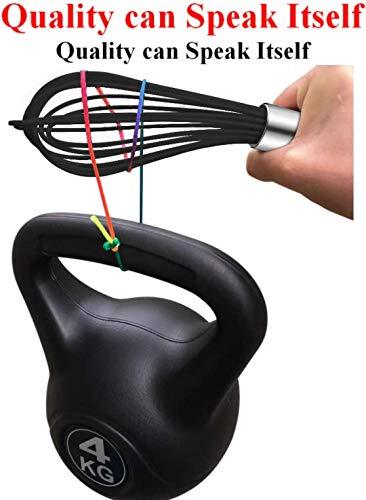 TEEVEA (Upgraded) 3 Pack Very Sturdy Kitchen Silicone Whisk Balloon Wire Whisk Set Egg Beater for Blending Whisking Beating Stirring Cooking Baking Silicone Whisk Black 3 Pack