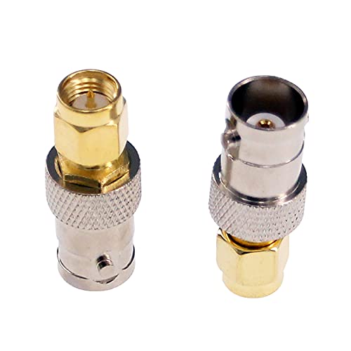 RFaha 5pcs SMA to BNC Coax Connector SMA Male to BNC Female RF Adapter Coax Coaxial Connector Adapter for RF Antennas/Wireless LAN Devices(F18-5)