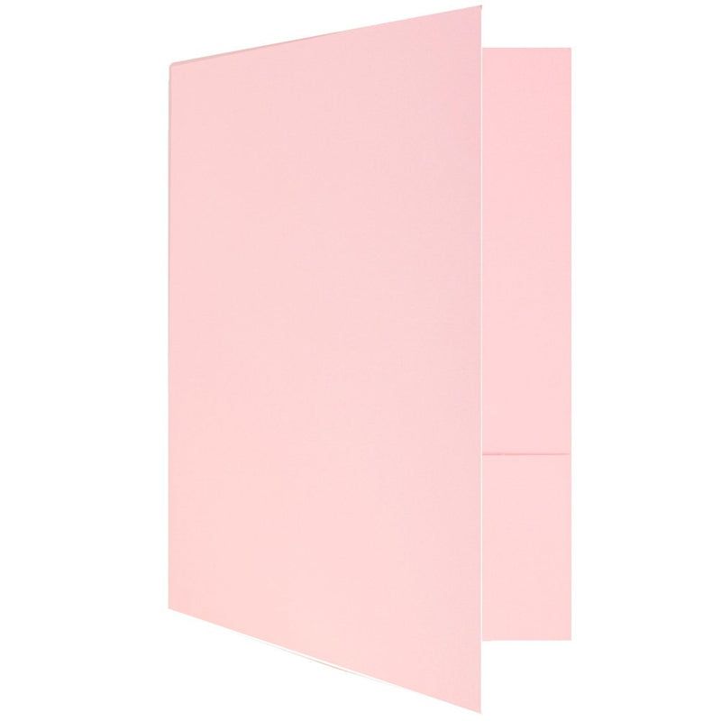 JAM PAPER Premium Matte Cardstock Twin Pocket Folders - Baby Pink Pastel - 6/Pack 6 pack