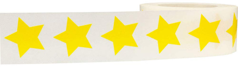 Yellow Star Shape Stickers 0.75 Inch 500 Adhesive Labels