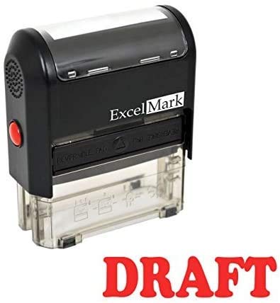 Draft Self Inking Rubber Stamp - Red Ink