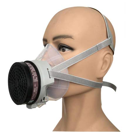 Half Face Reusable Respirator Spray Paint Gas Mask Respiratory Protection Multi-Purpose Dustproof Respirator,Medium(Mask+1 Pack Cartridge)