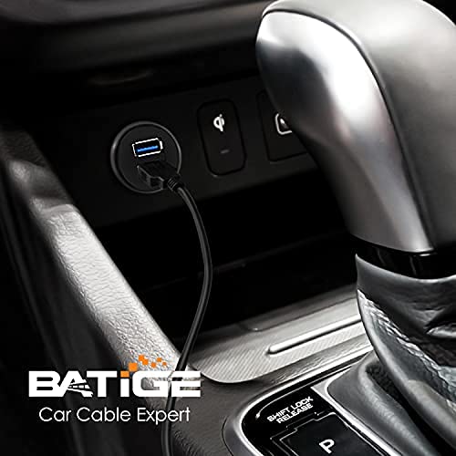 BATIGE 2 Ports Dual USB 3.0 Male to USB 3.0 Female AUX Flush Mount Car Mount Extension Cable for Car Truck Boat Motorcycle Dashboard Panel -3ft Dual Port