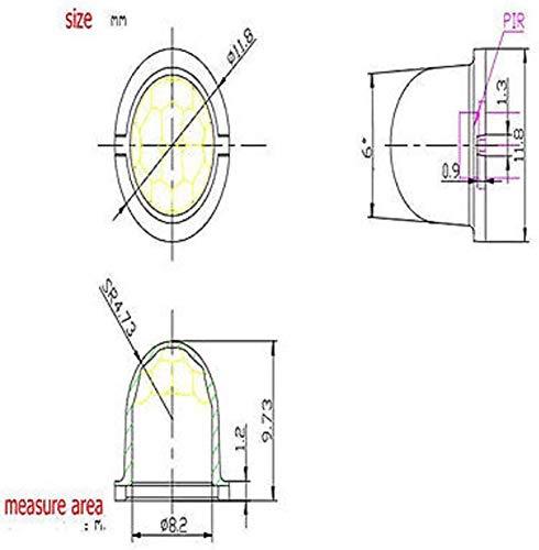 Leyal 10PCS Infrared Sensor 8308-4 Mini White Fresnel Lens Body Pyroelectric PIR