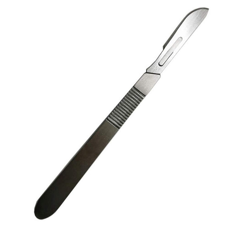ABMRO Sterile Disposable Scalpel Blades No. 10 with Scalpel Handle, Suitable for Cutting, Pedicure, Crafts, Modeling, Cutting Materials and Leather No.10 10pcs + No. 3 act
