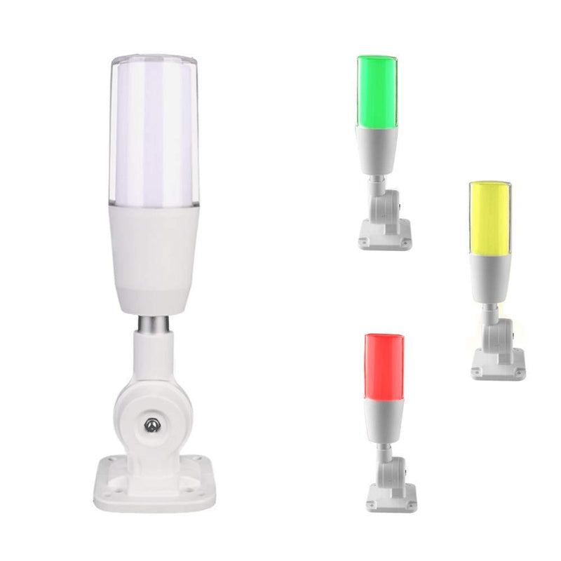 YJINGRUI LED Industrial Signal Tower Light 3 Colors Flash LED 180°Folding Light with Buzzer Alarm Warning Lamp for CNC Machines Red Yellow Green 100db (DC 24V) DC 24V