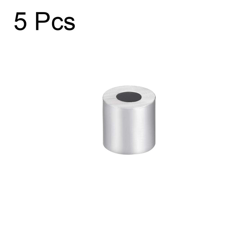uxcell Aluminum Crimping Loop Sleeve Round for 5/64" - 3/32" Wire Rope Pack of 5