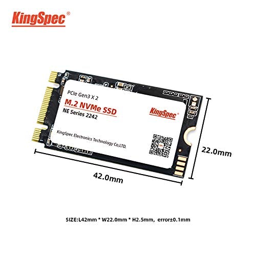 KingSpec 256GB M.2 2242 NVME PCIE SSD 42mm High Performance Internal Solid State Drive for Ultrabookâ€¦ 42MM 256GB black