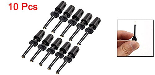 uxcell 10pcs Plastic Multimeter Test Hook Clip Grabber Black 1.6inch for PCB SMD IC