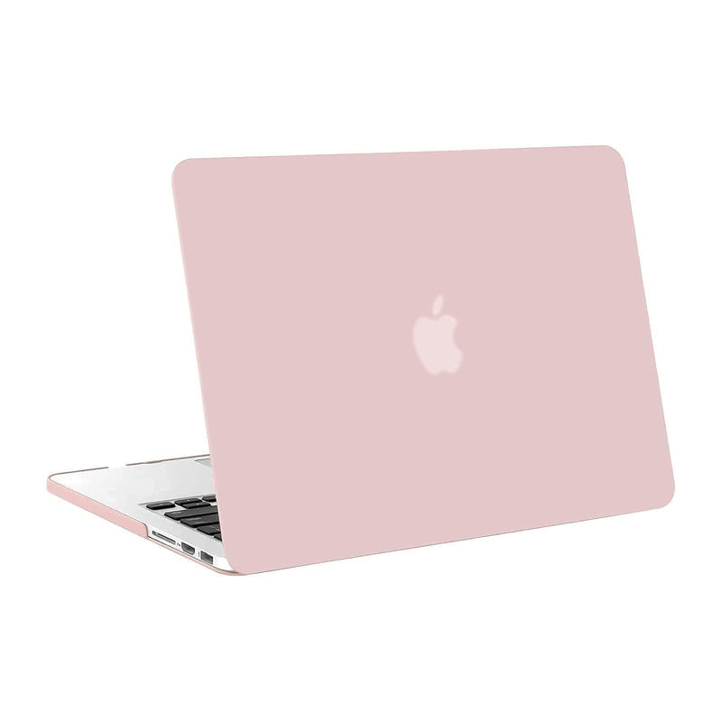 MOSISO Case Compatible with Compatible with MacBook Pro Retina 13 inch A1502 A1425, Plastic Hard Shell Case & Neoprene Sleeve Bag with Small Case & Keyboard Cover & Screen Protector, Rose Quartz