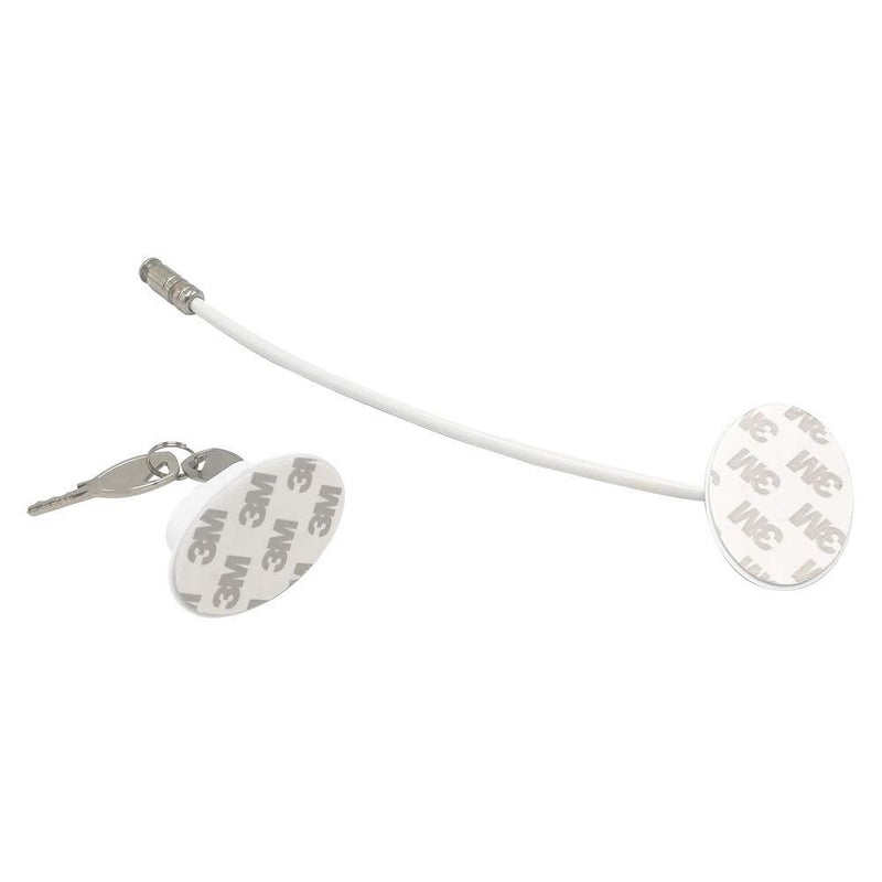 Alamic Refrigerator Door Lock - Freezer Door Lock Cabinet Lock Strong Adhesive Cable Lock Security Door Lock White - 1 Pack White Refrigerator Door Lock - 1 Pack