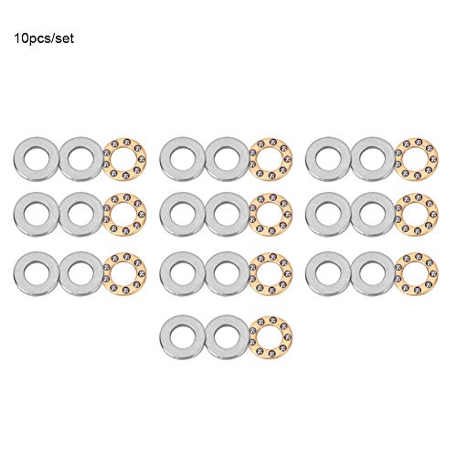 10Pcs Miniature Bearing , Thrust Ball Bearing Bearing Steel Miniature High Precision Flat Steel Bearings Set Plane Thrust Ball Bearing ,for Equipment Maintenance (F5-12M 5*12*4mm)