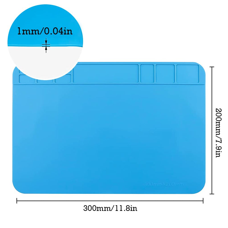 Heat Resistant Soldering Mat Silicone Soldering Mat 500℃ Heat Resistant Work Mat for Soldering Repair Tool Welding Electronic Repair Mat(30x20cm)
