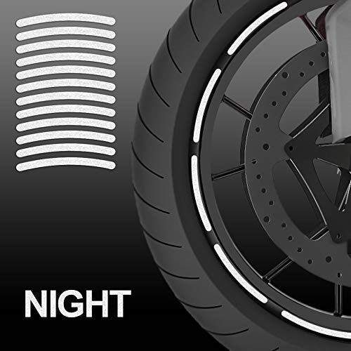 84pcs High Visibility Warning Reflective Stickers Rim Stripes Bike Bicycle Kit Decals Black Reflector Highly Night Safety Sign Visibility Universal Self - Adhesive D 51