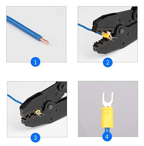 100Pcs SV1.25-3 Insulated Fork Spade Wire Connector Electrical Crimp Terminal 22-16AWG U-Type (Yellow) Yellow