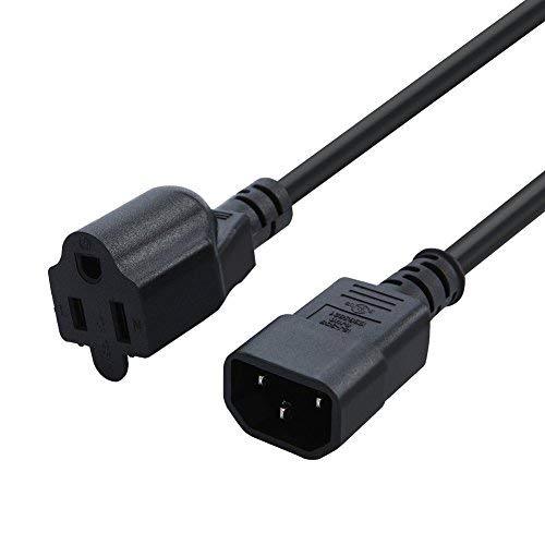CableCreation [5-Pack] 1 Feet Standard Computer Power Adapter Cord NEMA 5-15R to IEC320 C14, 0.3M / Black 1ft [5 Pack]