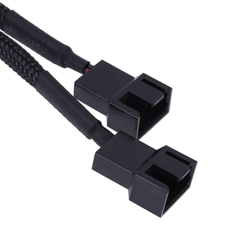 FBHDZVV 2Pcs 4 Pin PWM Fan Splitter Adapter Cable, 4pin MOL-ex Fan Splitter Cable Extension Power Cable 1 to 2 12v Black Sleeved Braided Computer PC Case Cooler Fan Power Splitter Adapter Cable molex 1 to 2