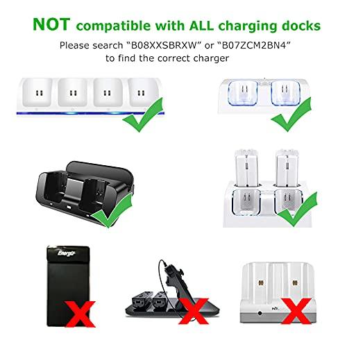 4-Pack Rechargeable Battery Packs for Wii and Wii U Remote Controller,High-Capacity Ni-MH Battery(2800mAh) Replacement for Nintendo Wii Remote Charging Station(Charger not Included)