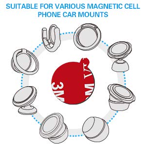 Sticky Adhesive Replacement for Magnetic Car Mount, POP-TECH 8PCS Circular Heat Resistant 3M VHB Double Sided Strong Sticker Pads for Magnet Cell Phone Stand & Finger Ring Holder & Socket Grip Mount