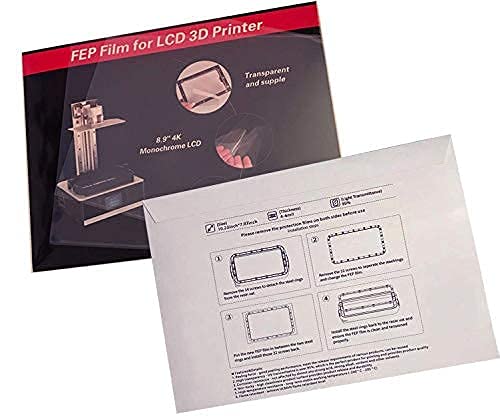 Calorbot 5 PCS FEP Film 200x260x0.15mm for Anycubic Photon Mono x 6k 4k/Elegoo Saturn MSLA Mono/QIDI Tech S Box/ 8.9 9.25 inch LCD UV 3D Printers