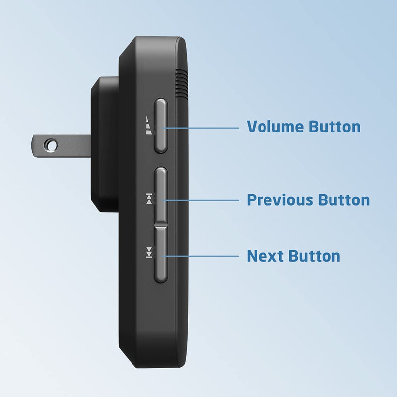 Wireless Doorbell, AVANTEK D-3B Waterproof Door Chime Kit Operating at over 1300 Feet with 2 Plug-In Receivers, 52 Melodies, CD Quality Sound and LED Flash Black