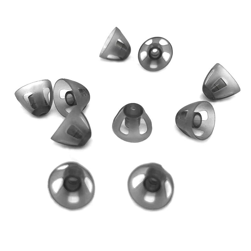 Smokey Hearing Aid Open Domes Ear Tips for Resound Sure Fit Style RIC RITE and Open Fit BTE Hearing Amplifier with Cleaning Tools Brush Cleaner and Carry Case (Smokey, Medium) Smokey Medium (Pack of 1)
