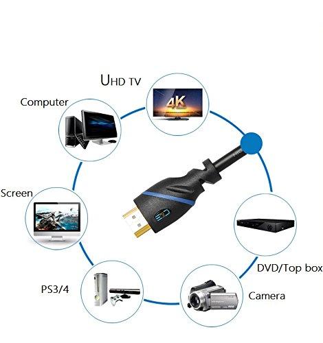 25ft (7.6M) High Speed HDMI Cable Male to Male with Ethernet Black (25 Feet/7.6 Meters) Supports 4K 30Hz, 3D, 1080p and Audio Return CNE60539 25 Feet (Single Pack) HDMI Male to Male 1 Pack