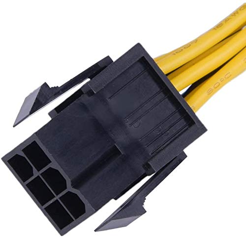 Traodin PCI Express Power Cable,6 Pin to Dual PCIe 8 Pin (6+2) Graphics Card PCI Express Power Adapte Y-Splitter Extension Cable Mining Video Card Power Cable 8 inches 2 Pack 6pin to dual 8pin