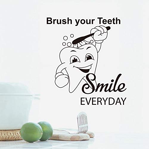 BooDecal Dental Clinic Office Wall Decal Dentist Wall Art Stickers Decals Dental Wall Stickers Teeth Clinic Removable Tooth Decor Bathroom Shower Room Decoration 20 Inches x 22 Inches