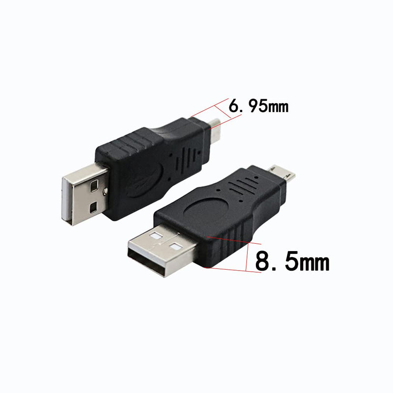 USB 2.0 Adapter - A-Male to Micro-Male - Black (3 Pack)