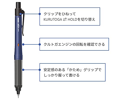 Uni Alpha-Gel Switch Mechanical Pencil, 0.5 mm, Navy Body (M51009GG1P.9)