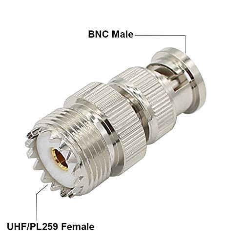 PL259 to BNC Adapter Male Female 4 Type RF Connector Kit Coax Coaxial BNC UHF Radio Adapter for Antennas Wireless LAN Device Radios