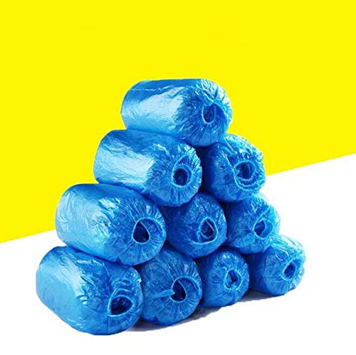 Shoe covers, disposable, non-slip, overshoes, waterproof, disposable shoe covers, plastic, overshoes for shoes, 100 pieces - blue DE