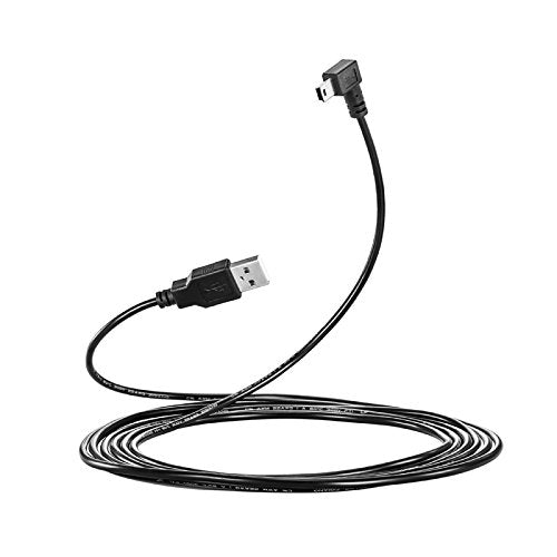 LARRITS 15FT USB 2.0 A to Mini B USB Cable 90 Degree Right Angle Power Supply Charge Cord Extra Long for Garmin Nuvi GPS Car Dash Cam Dashcam DVR Backup Camera Camcorder