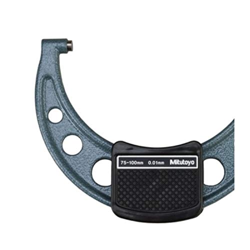 Mitutoyo 103-138 Outside Micrometer, Baked-enamel Finish, Ratchet Stop, 25-50mm Range, 0.01mm Graduation, +/-0.002mm Accuracy