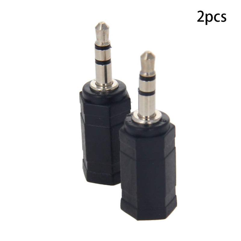 Fielect 3.5mm Male to 2.5mm Female Connector Adapter Coupler for Stereo Audio Video AV TV Cable Convert 2Pcs 2Pcs 3.5mm Male to 2.5mm Female