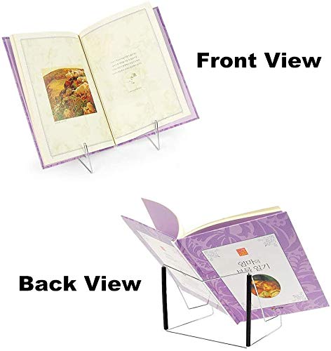 Book Holders for Reading Hands Free,2 Pack Book Stand for Textbooks,Portable Metal Wire Cookbook Stand Holder for Kitchen Recipe Display,Hardcover Medical Law Book Desktop Bookrest for Study 2 Pack