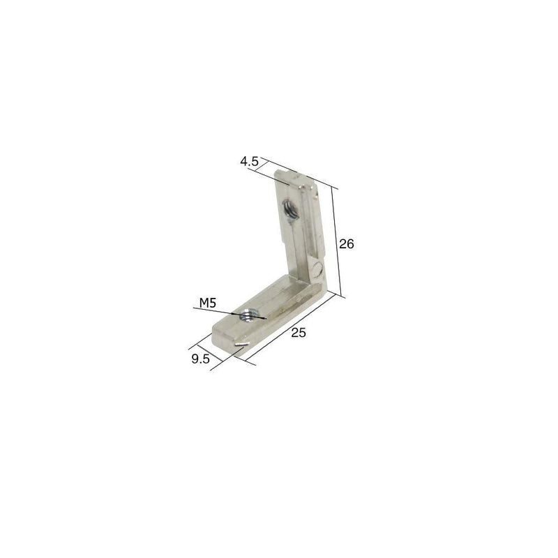 Befenybay 20PCS L Model 90 Degree Interior Inside Corner Connector Joint Bracket with Screws for 6mm T Shape Aluminum Extrusion Profile 2020 Series 2020-Silver