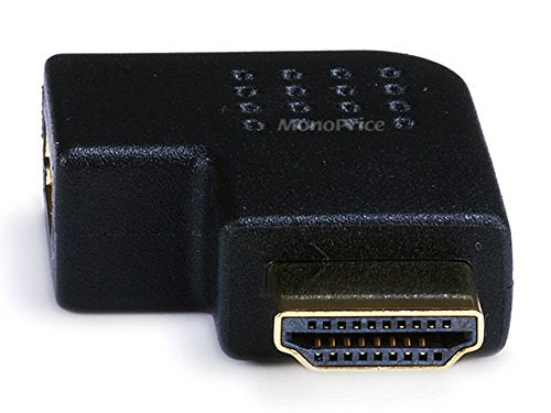 Monoprice HDMI Right Angle Port Saver Adapter (Male to Female) - 270 Degree - Vertical Flat Right