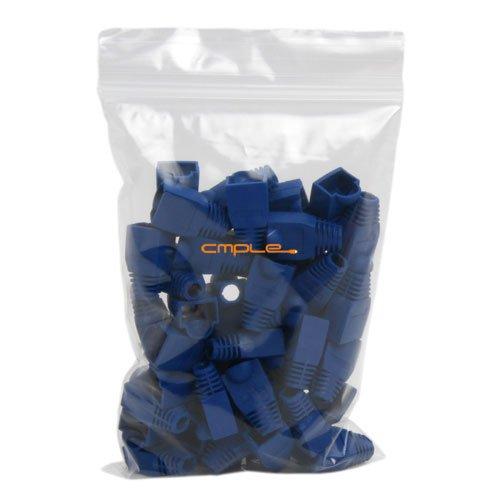 Cmple RJ-45 Strain Relief Boots for CAT5/5E/6 Ethernet LAN Cable Connector Cover Color Blue (Pack of 50) 50 Pieces