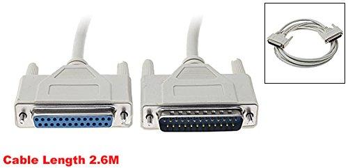 uxcell DB25 25 Pin Male to Female Serial Parallel Printer Extension Cable 2.6M