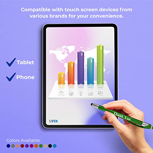 Thank You Greeting Gift Stylus Pens for Touchscreen Devices - 2 in 1 Combo Pen - for Employee Appreciation, Events and Parties, 50 Pack