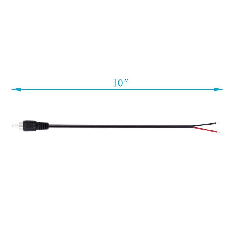 Fancasee (2 Pack) Speaker Wire RCA Male Plug Jack Connector Adapter to Bare Wire Open End Audio Video RCA Cable for Amplifier Receiver Speakers
