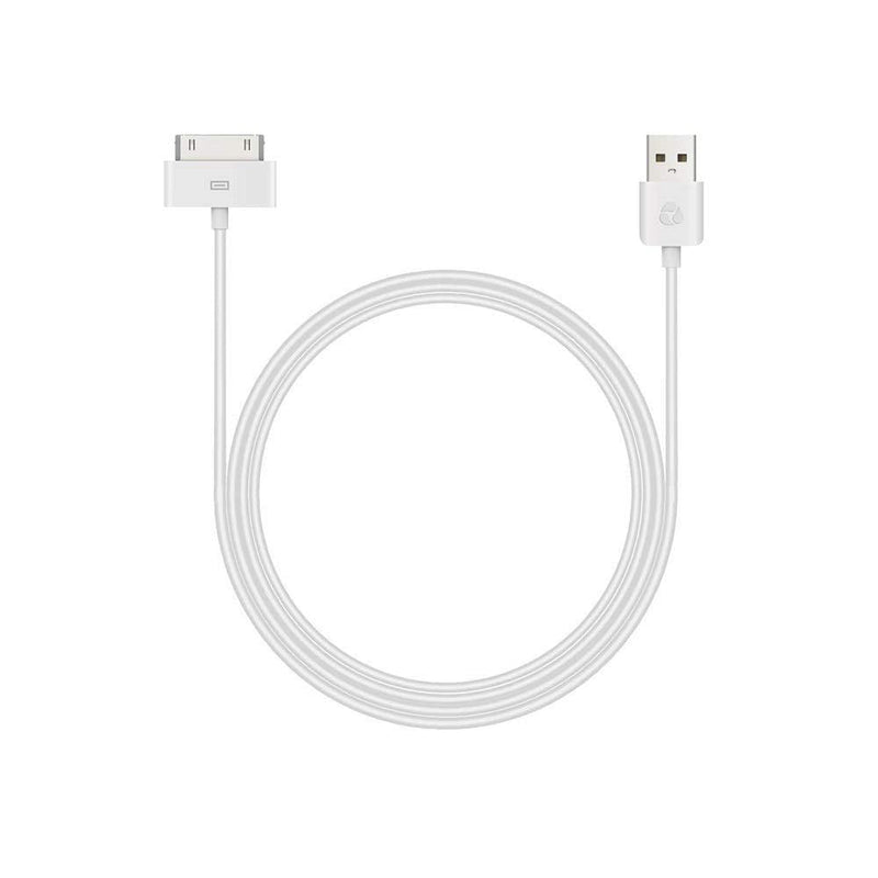 ESK (TM) Certified 6 Feet 30 Pin USB Charging Cable with 5W USB Power Adapter for for iPhone 4/4s, iPhone 3G/3GS, iPad 1/2/3, iPod touch 1/2/3/4 (2 Pack) White