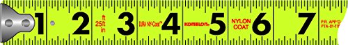 Komelon 435HV High-Visibility Professional Tape Measure, 35-Feet by 1-Inch, Chrome 35ft - Blade