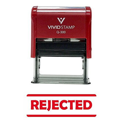 Rejected Self-Inking Office Rubber Stamp (Red) - Large 3/4" x 1-7/8" Large Red