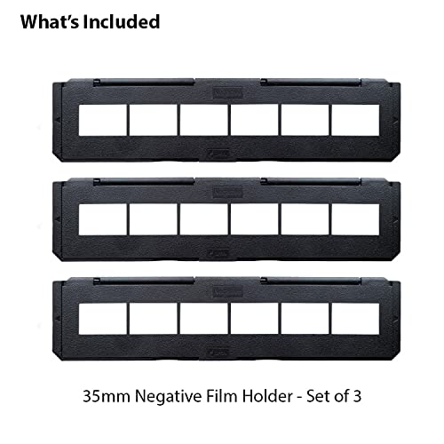 Magnasonic Long Tray Negative Film Holder for 35mm Compatible Film Scanners, Holds 6 Negative Frames to Speed up Processing Time, Easy To Use, Gently Flattens and Protects Film Edges - Set of 3 (NT01)