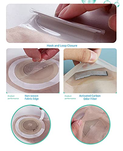 10PCS Colostomy Bags, Ostomy Supplies,One Piece Drainable Ostomy Pouch for Ileostomy Stoma Care 10PCS X001