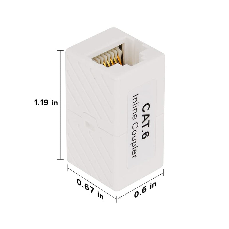 Iwillink (10 Pack) RJ45 Coupler, Ethernet Coupler, RJ45 Connector for Cat5e/Cat6/Cat7 Ethernet Cable, Extender Adapter Female to Female, White
