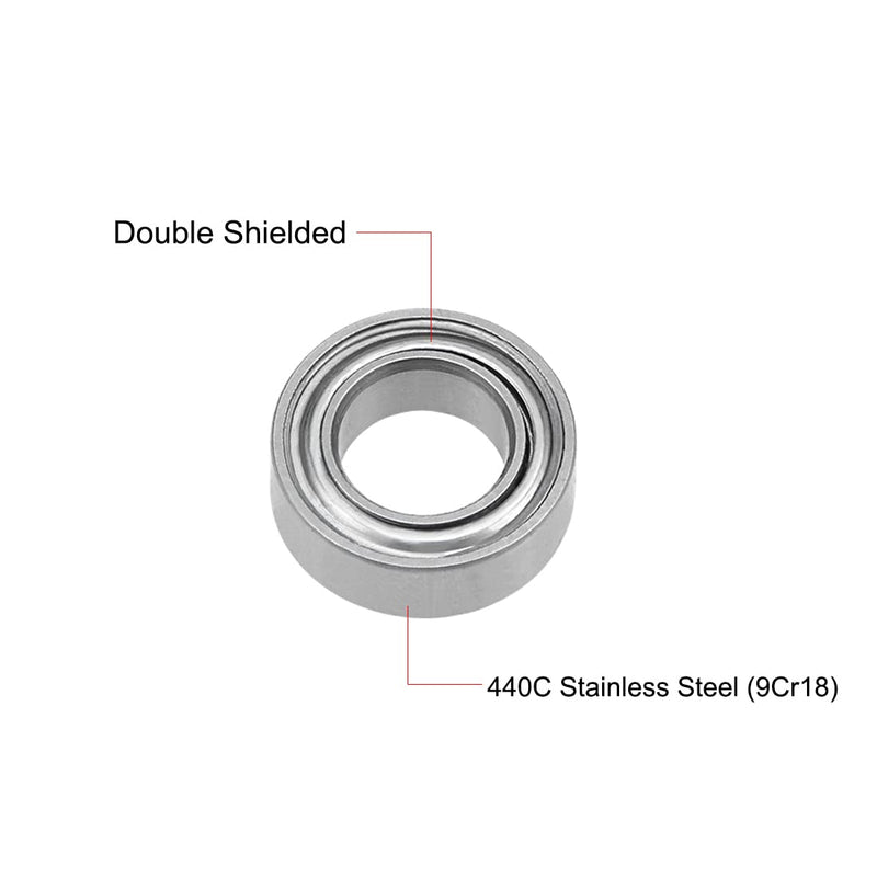 uxcell SMR95ZZ Stainless Steel Ball Bearing 5x9x3mm Shielded MR95ZZ Bearings 2pcs